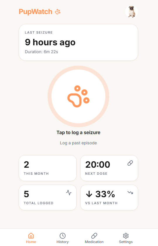 PupWatch app screenshot